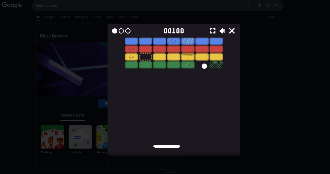 Google Block Breaker